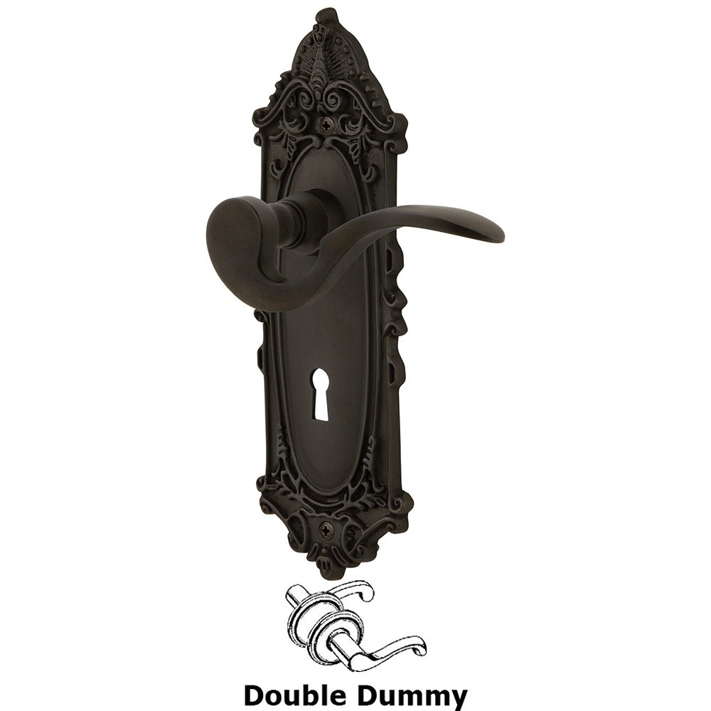 Nostalgic Warehouse Victorian Plate Double Dummy with Keyhole and  Manor Lever in Oil-Rubbed Bronze