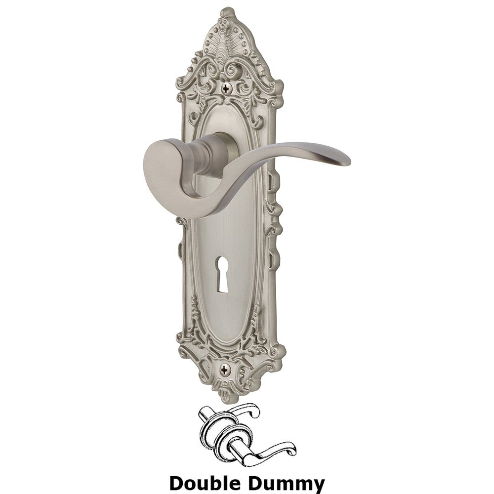 Nostalgic Warehouse Victorian Plate Double Dummy with Keyhole and  Manor Lever in Satin Nickel