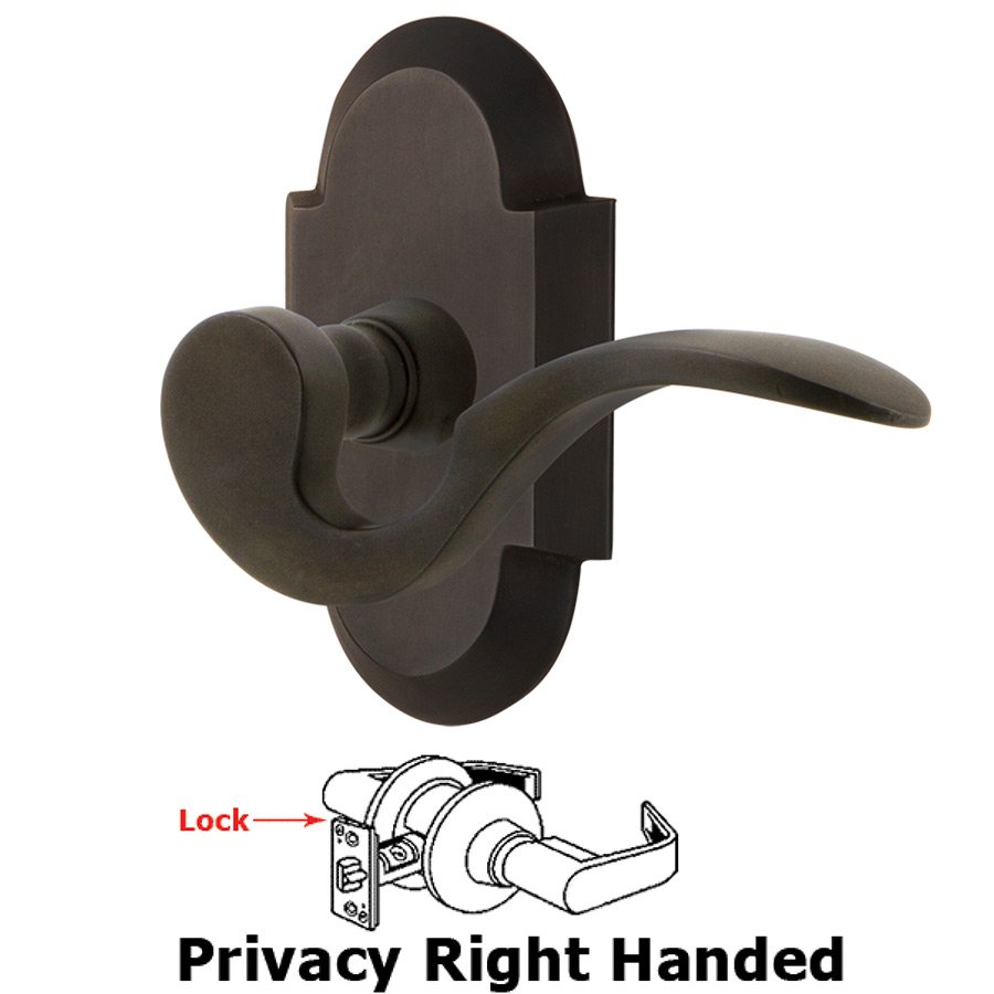 Nostalgic Warehouse Cottage Plate Privacy Right Handed Manor Lever in Oil-Rubbed Bronze
