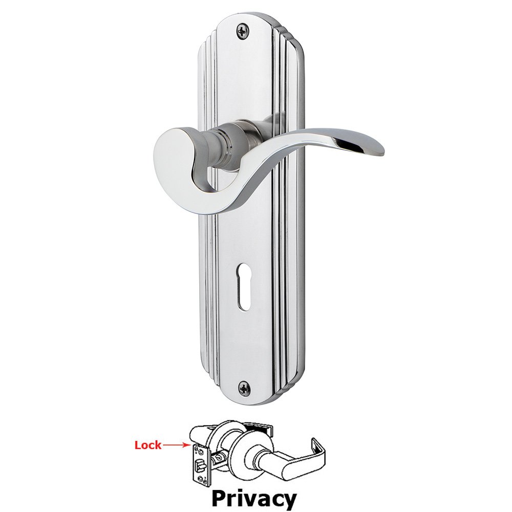 Nostalgic Warehouse Deco Plate Privacy with Keyhole and  Manor Lever in Bright Chrome