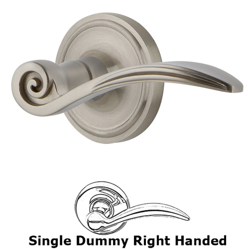 Nostalgic Warehouse Classic Rose Single Dummy Right Handed Swan Lever in Satin Nickel