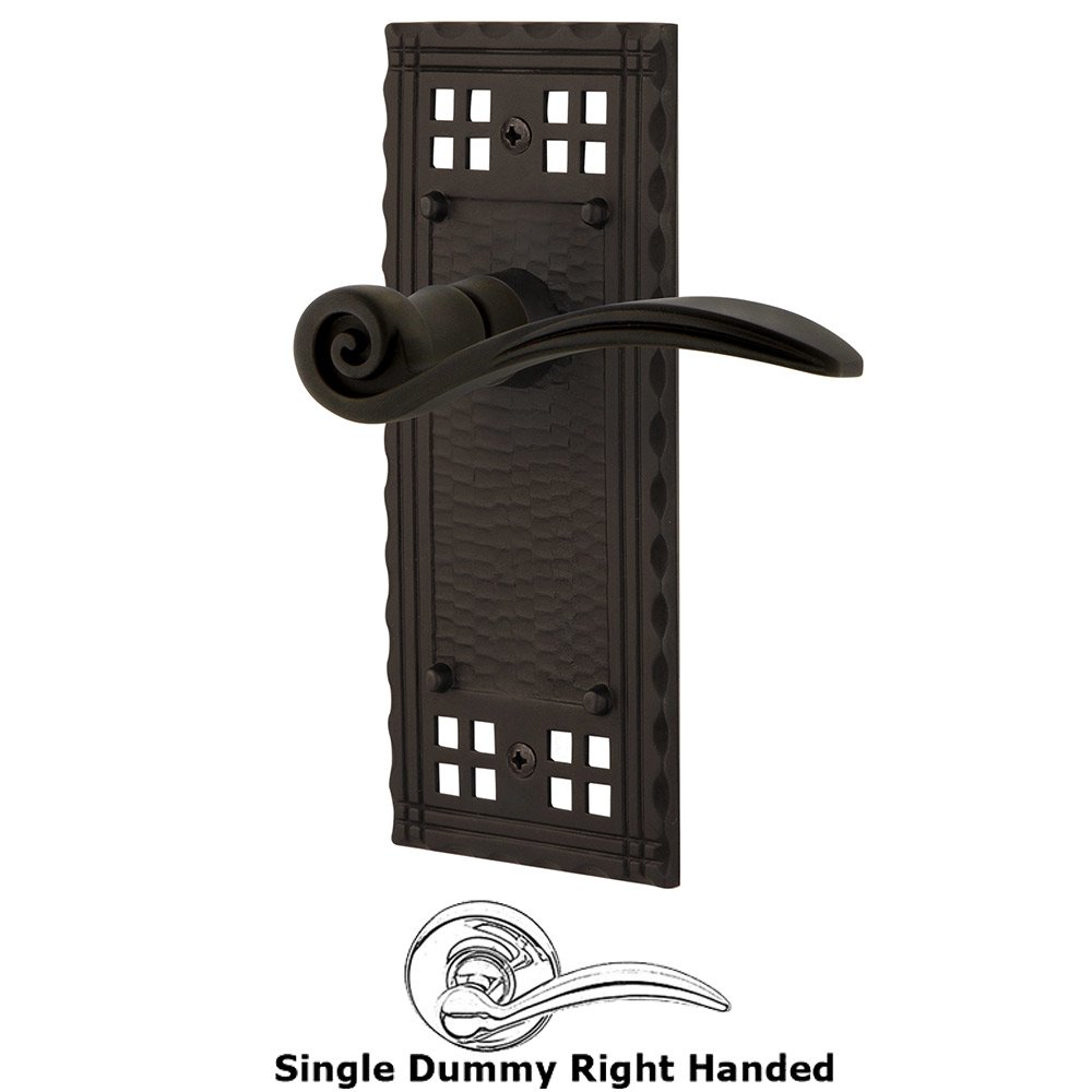 Nostalgic Warehouse Craftsman Plate Single Dummy Right Handed Swan Lever in Oil-Rubbed Bronze