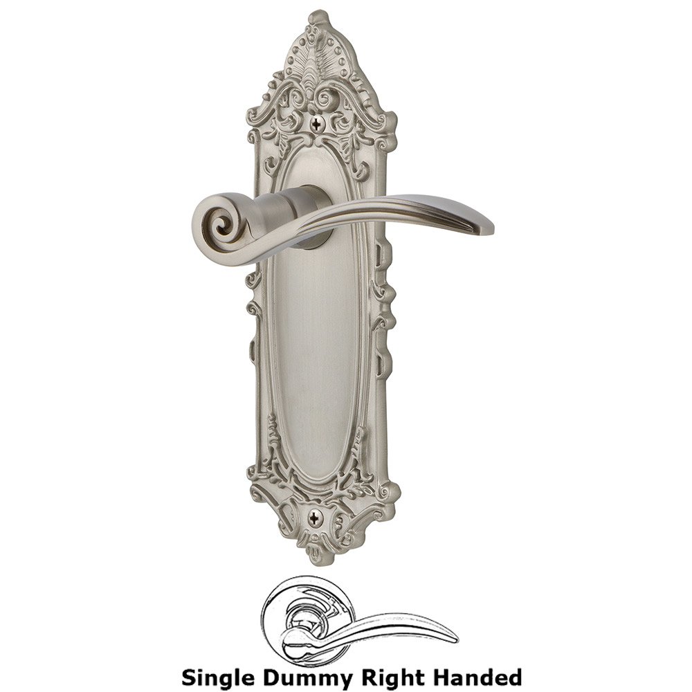 Nostalgic Warehouse Victorian Plate Single Dummy Right Handed Swan Lever in Satin Nickel