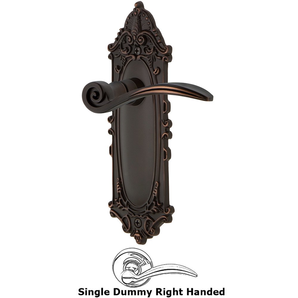 Nostalgic Warehouse Victorian Plate Single Dummy Right Handed Swan Lever in Timeless Bronze