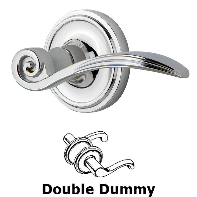 Nostalgic Warehouse Classic Rose Double Dummy Swan Lever in Bright Chrome
