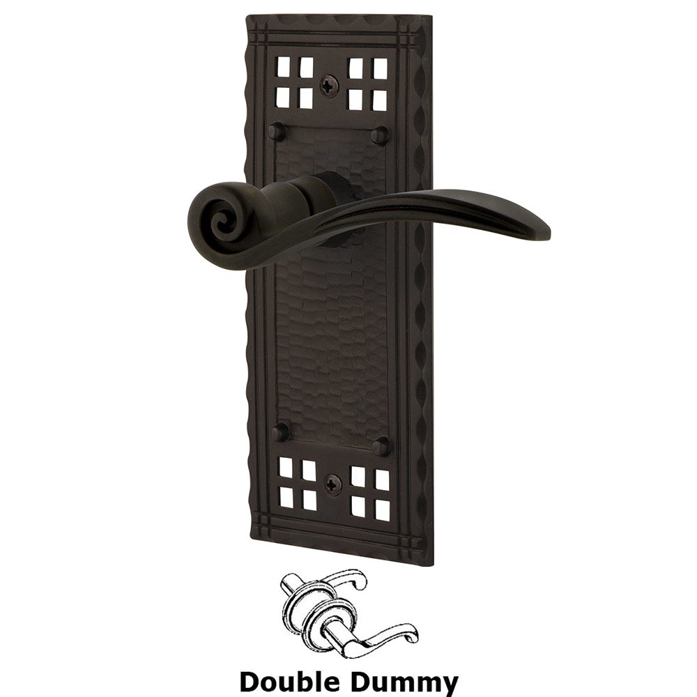 Nostalgic Warehouse Craftsman Plate Double Dummy Swan Lever in Oil-Rubbed Bronze