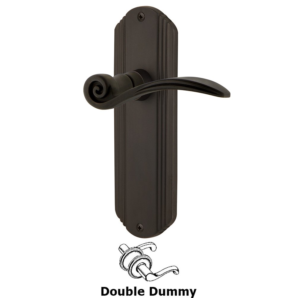 Nostalgic Warehouse Deco Plate Double Dummy Swan Lever in Oil-Rubbed Bronze