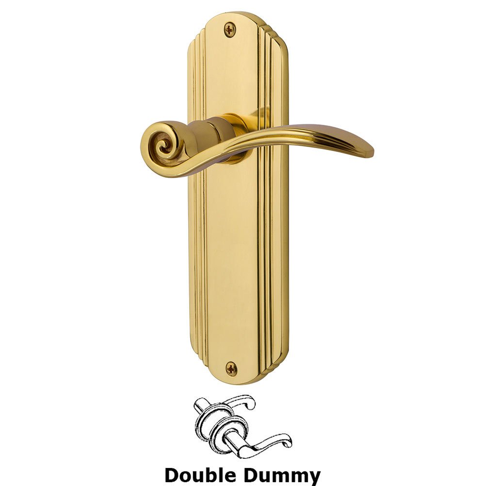 Nostalgic Warehouse Deco Plate Double Dummy Swan Lever in Unlacquered Brass