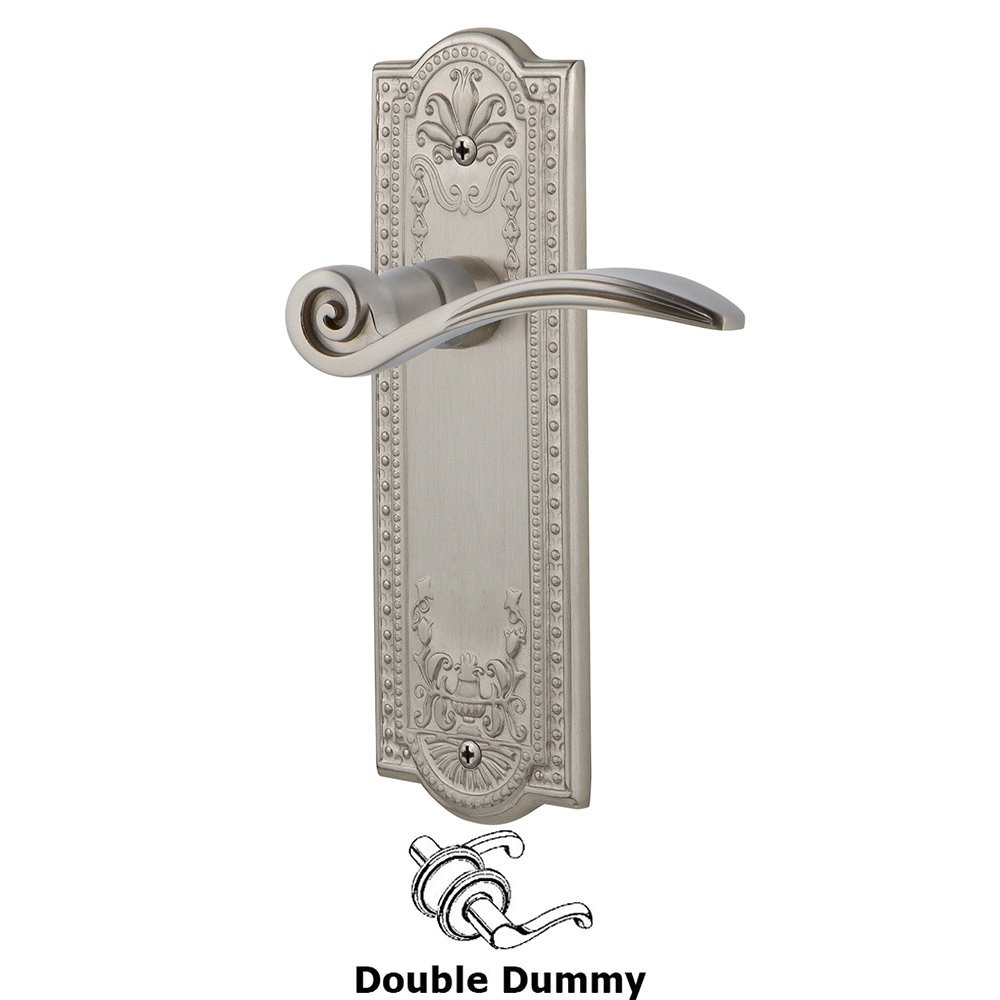 Nostalgic Warehouse Meadows Plate Double Dummy Swan Lever in Satin Nickel