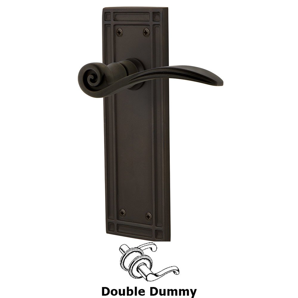 Nostalgic Warehouse Mission Plate Double Dummy Swan Lever in Oil-Rubbed Bronze