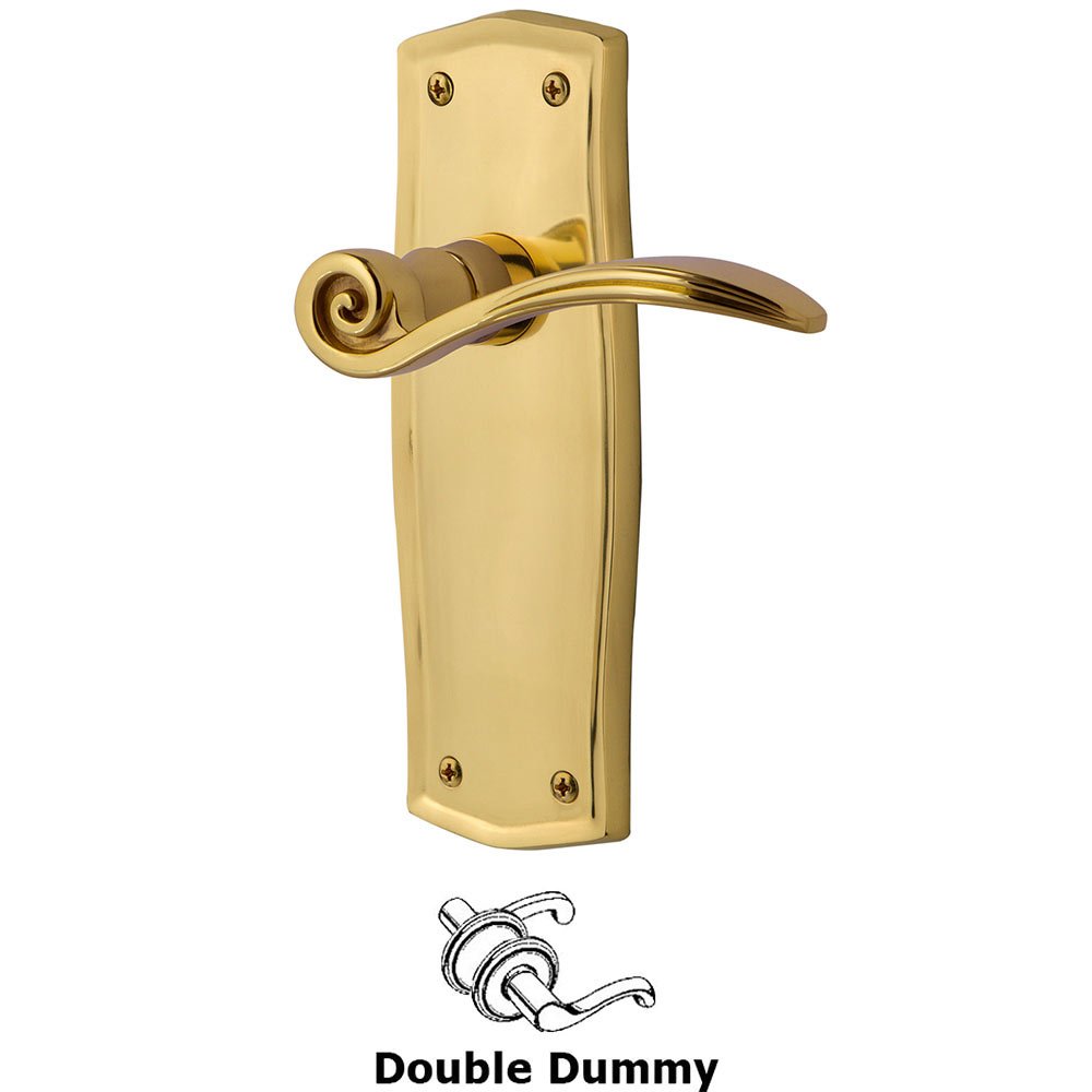 Nostalgic Warehouse Prairie Plate Double Dummy Swan Lever in Polished Brass