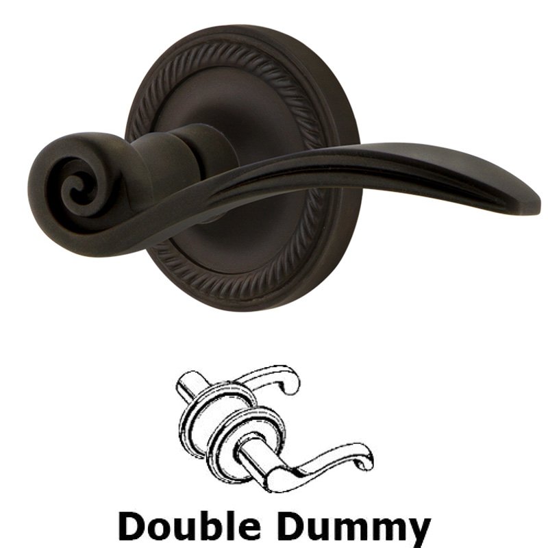 Nostalgic Warehouse Rope Rose Double Dummy Swan Lever in Oil-Rubbed Bronze
