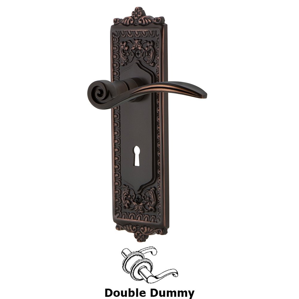 Nostalgic Warehouse Egg & Dart Plate Double Dummy with Keyhole and  Swan Lever in Timeless Bronze