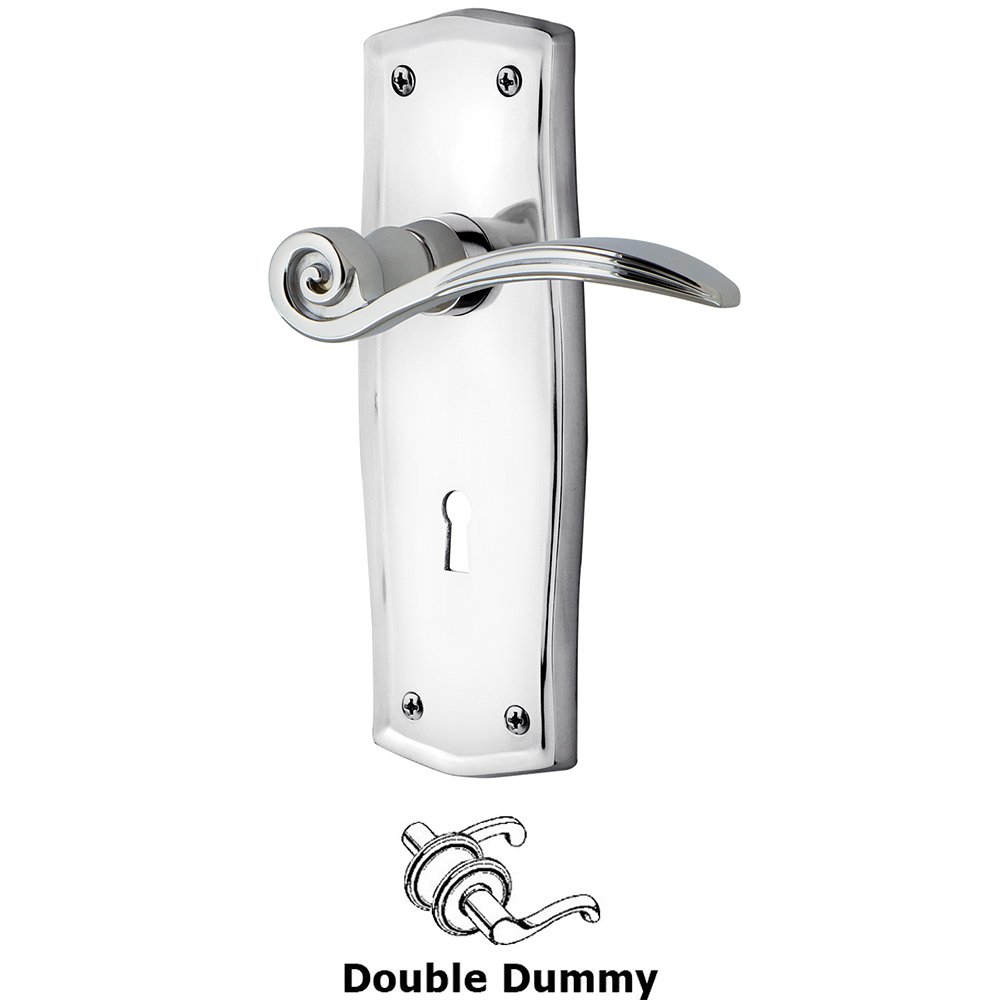 Nostalgic Warehouse Prairie Plate Double Dummy with Keyhole and  Swan Lever in Bright Chrome