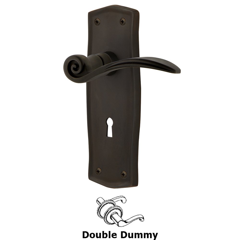 Nostalgic Warehouse Prairie Plate Double Dummy with Keyhole and  Swan Lever in Oil-Rubbed Bronze