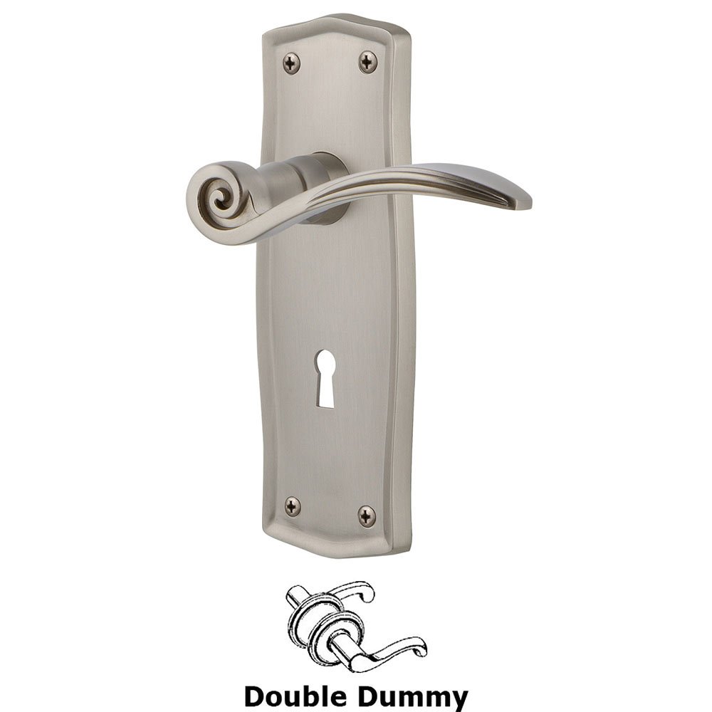 Nostalgic Warehouse Prairie Plate Double Dummy with Keyhole and  Swan Lever in Satin Nickel