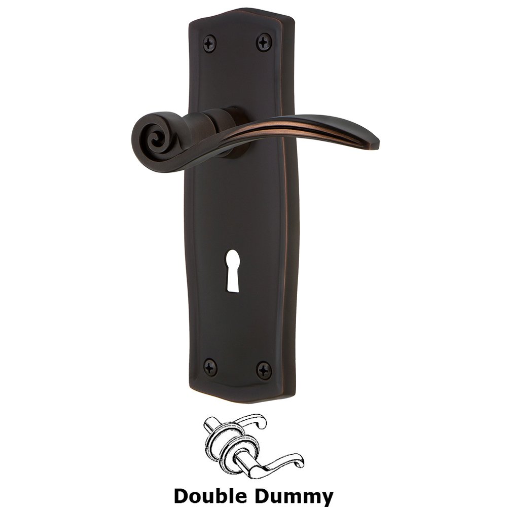 Nostalgic Warehouse Prairie Plate Double Dummy with Keyhole and  Swan Lever in Timeless Bronze