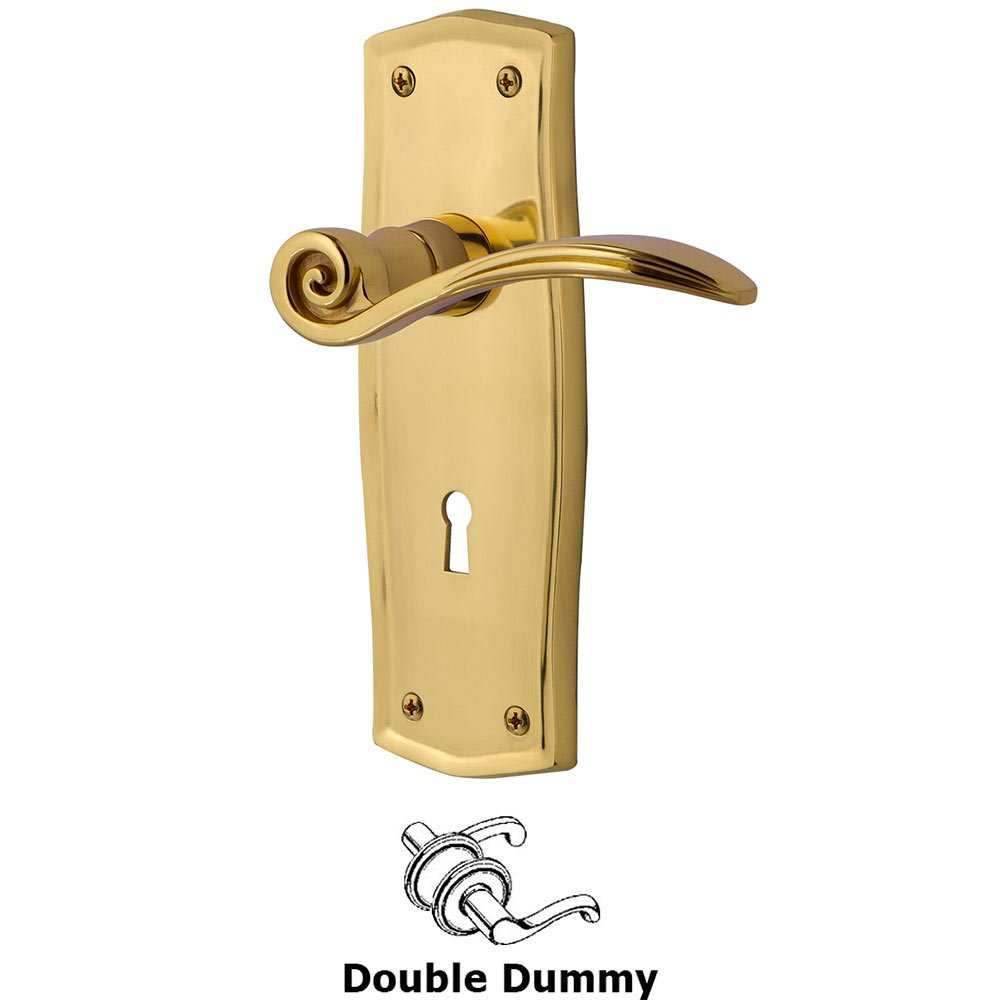 Nostalgic Warehouse Prairie Plate Double Dummy with Keyhole and  Swan Lever in Unlacquered Brass