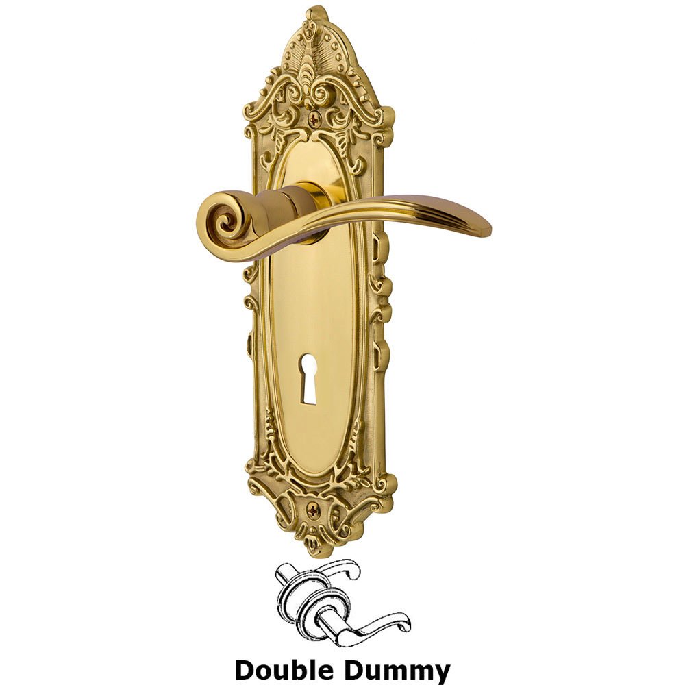 Nostalgic Warehouse Victorian Plate Double Dummy with Keyhole and  Swan Lever in Polished Brass