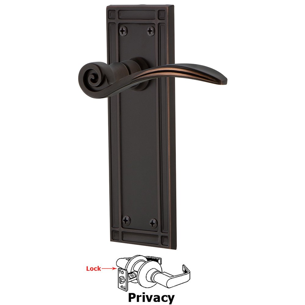 Nostalgic Warehouse Mission Plate Privacy Swan Lever in Timeless Bronze