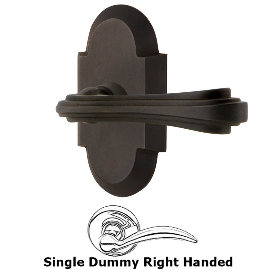 Nostalgic Warehouse Cottage Plate Single Dummy Right Handed Fleur Lever in Oil-Rubbed Bronze