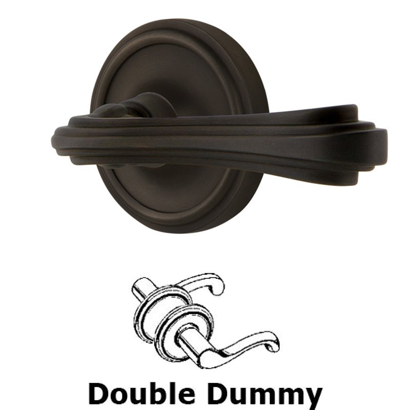 Nostalgic Warehouse Classic Rose Double Dummy Fleur Lever in Oil-Rubbed Bronze