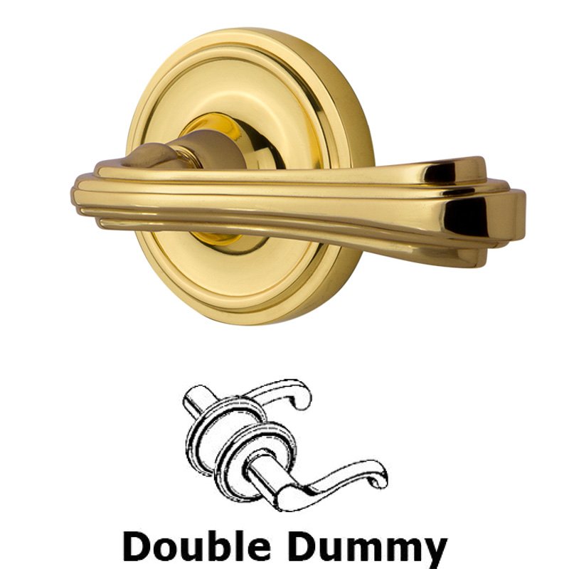 Nostalgic Warehouse Classic Rose Double Dummy Fleur Lever in Polished Brass