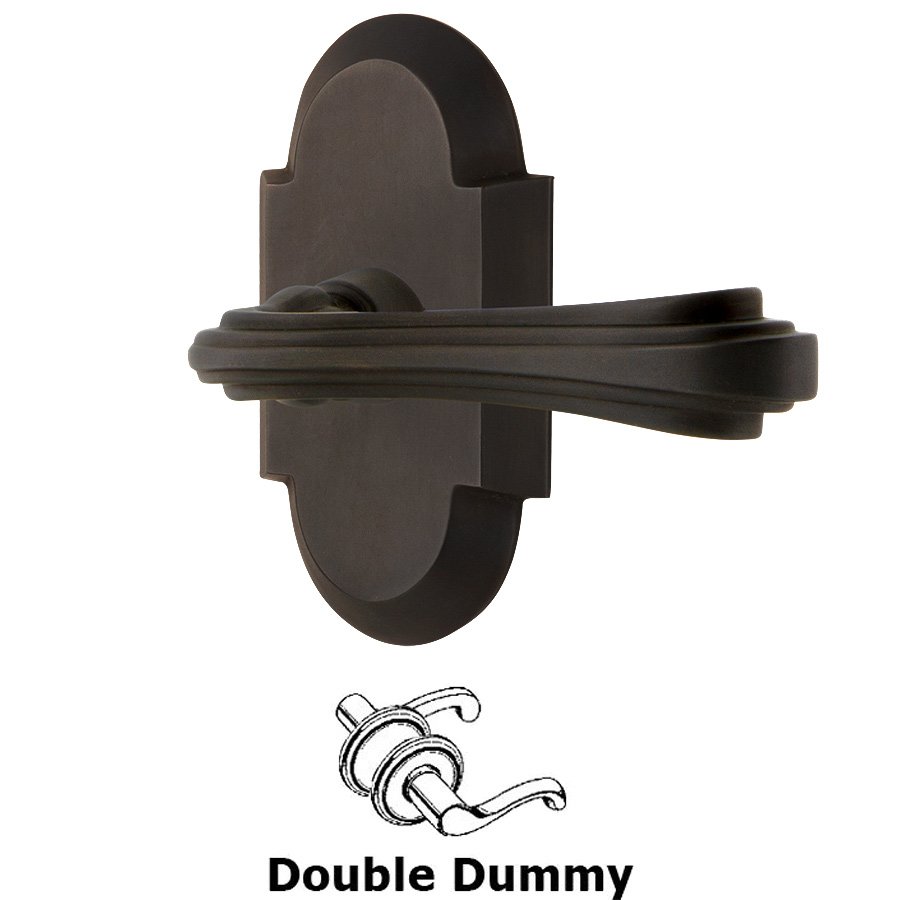 Nostalgic Warehouse Cottage Plate Double Dummy Fleur Lever in Oil-Rubbed Bronze