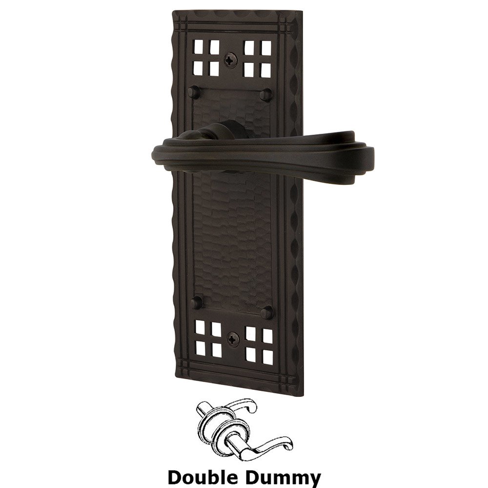 Nostalgic Warehouse Craftsman Plate Double Dummy Fleur Lever in Oil-Rubbed Bronze