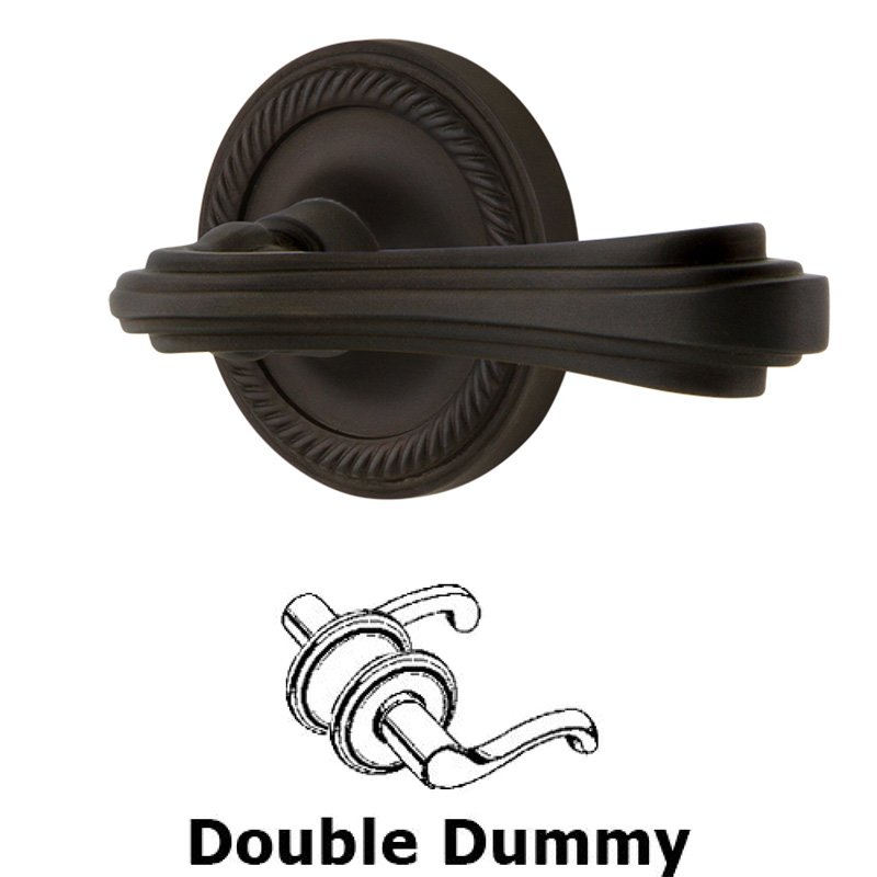 Nostalgic Warehouse Rope Rose Double Dummy Fleur Lever in Oil-Rubbed Bronze