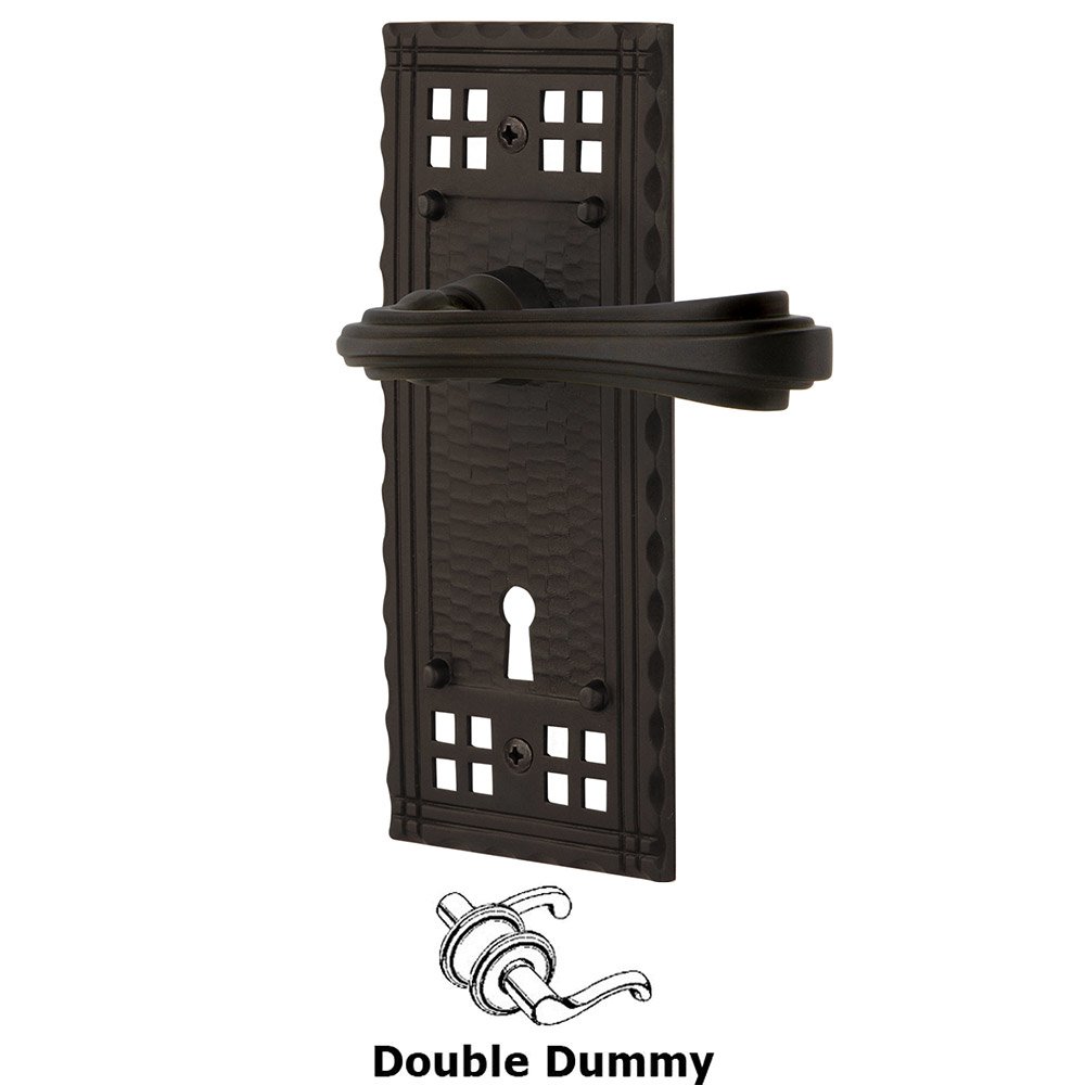 Nostalgic Warehouse Craftsman Plate Double Dummy with Keyhole and  Fleur Lever in Oil-Rubbed Bronze
