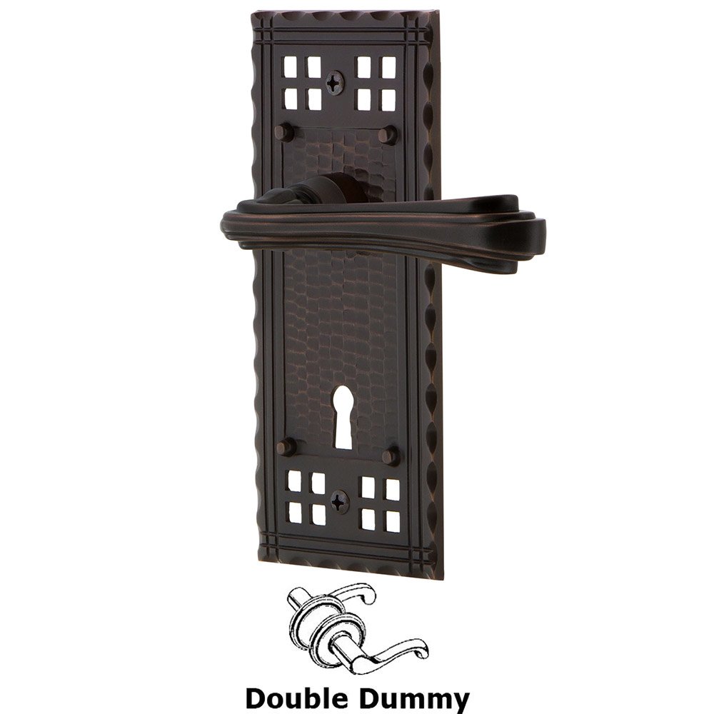 Nostalgic Warehouse Craftsman Plate Double Dummy with Keyhole and  Fleur Lever in Timeless Bronze