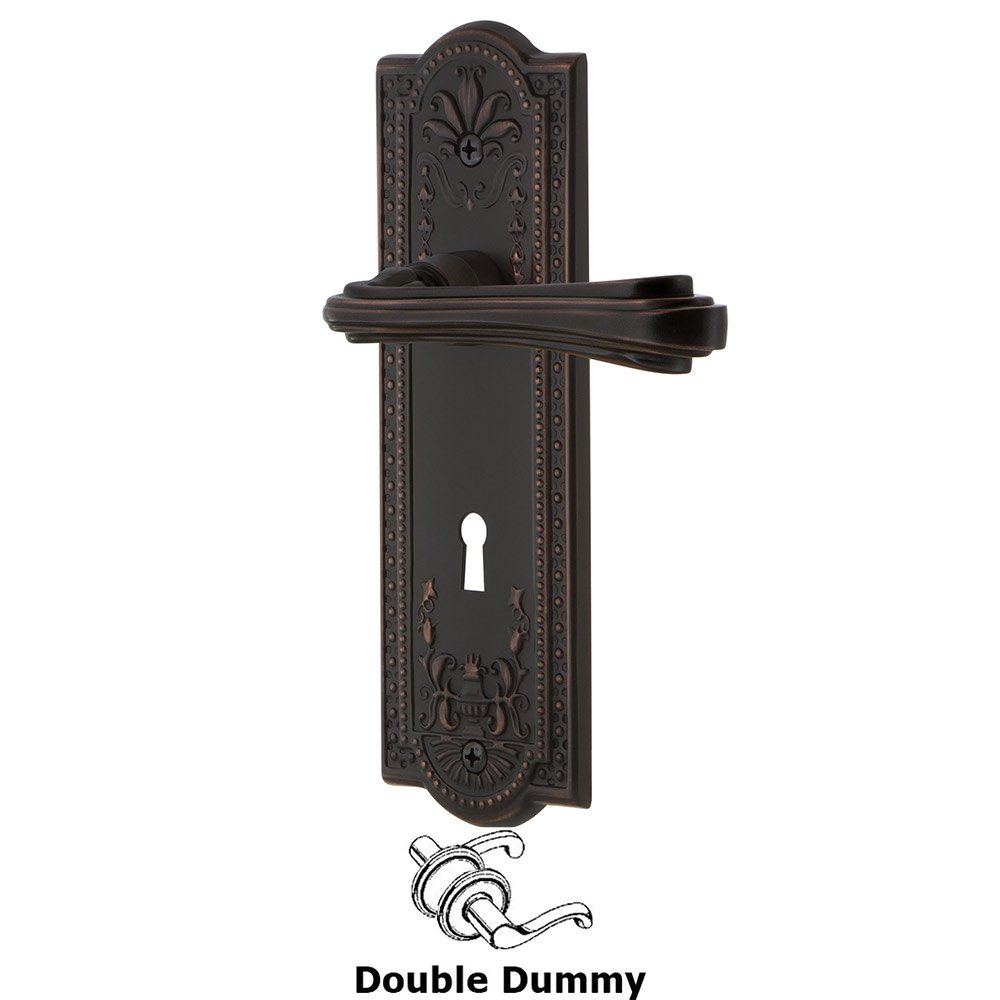 Nostalgic Warehouse Meadows Plate Double Dummy with Keyhole and  Fleur Lever in Timeless Bronze