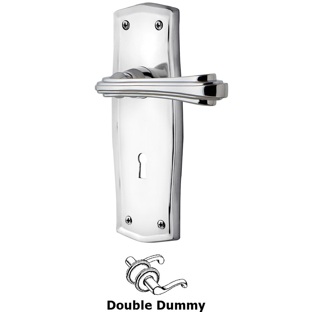 Nostalgic Warehouse Prairie Plate Double Dummy with Keyhole and  Fleur Lever in Bright Chrome