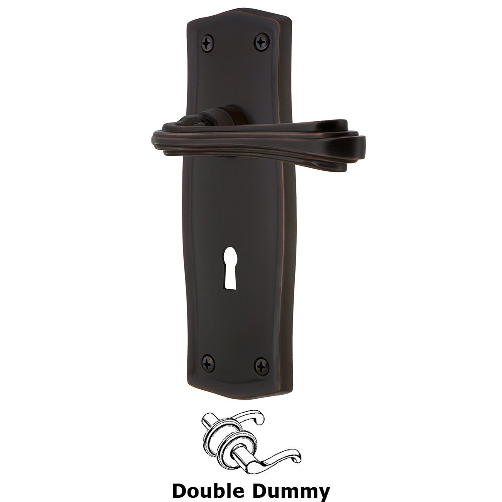 Nostalgic Warehouse Prairie Plate Double Dummy with Keyhole and  Fleur Lever in Timeless Bronze