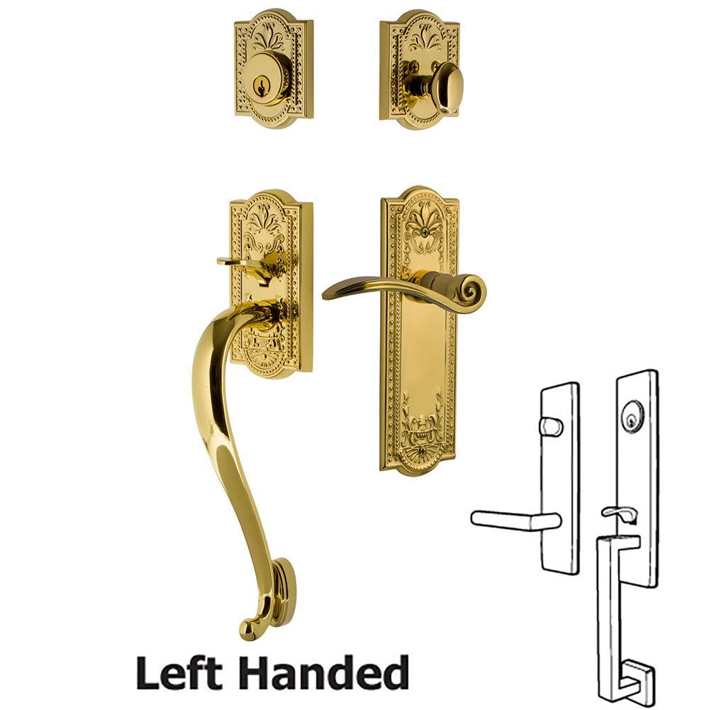 Meadows Collection Meadows Plate With S Grip And Swan Lever in Lifetime  Brass by Nostalgic Warehouse 770554 MyKnobs