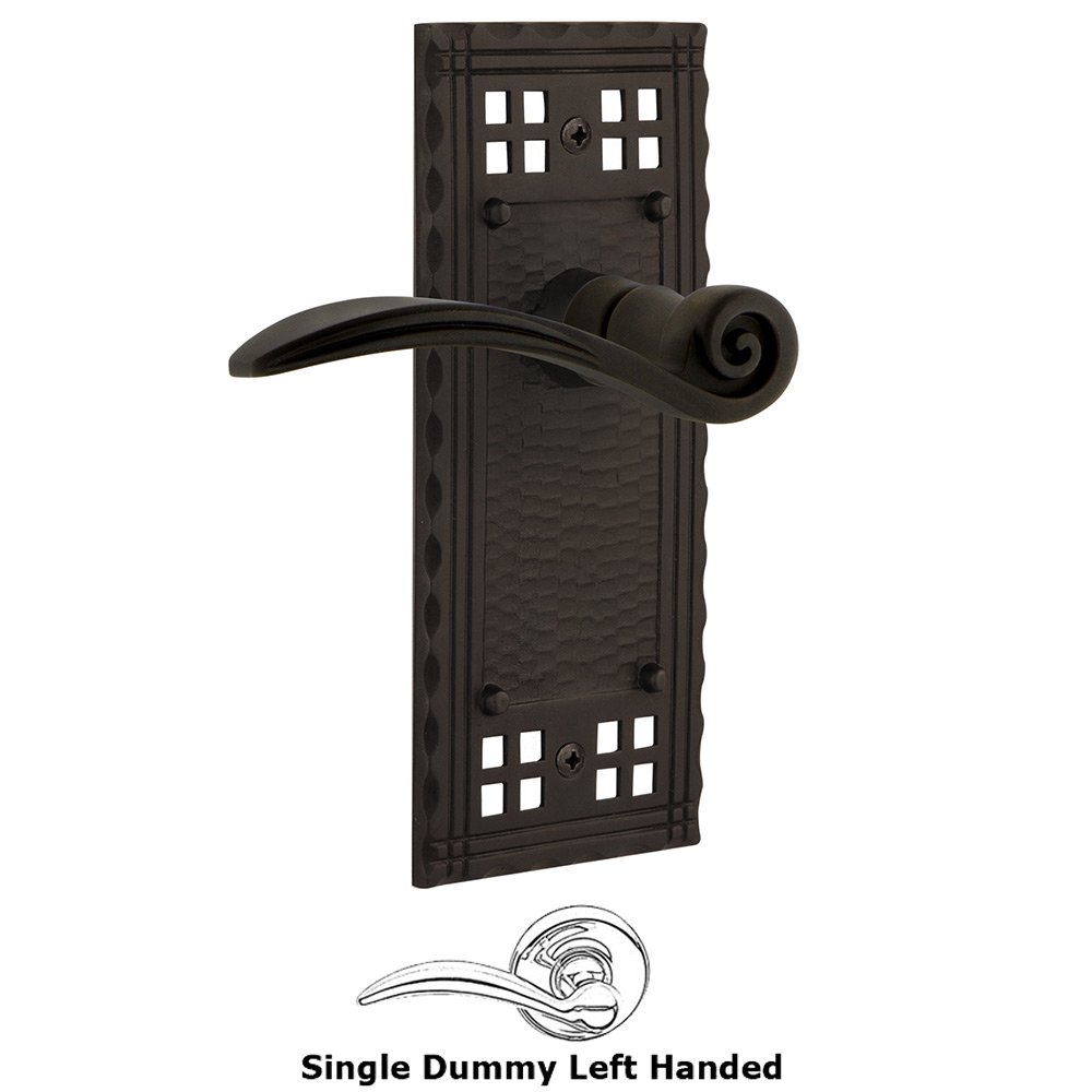 Nostalgic Warehouse Craftsman Plate Single Dummy Swan Lever in Oil-Rubbed Bronze