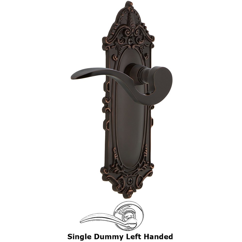 Nostalgic Warehouse Victorian Plate Single Dummy Left Handed Manor Lever in Timeless Bronze