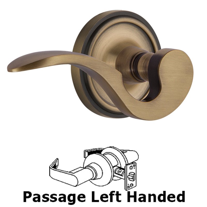 Nostalgic Warehouse Classic Rose Passage Left Handed Manor Lever in Antique Brass