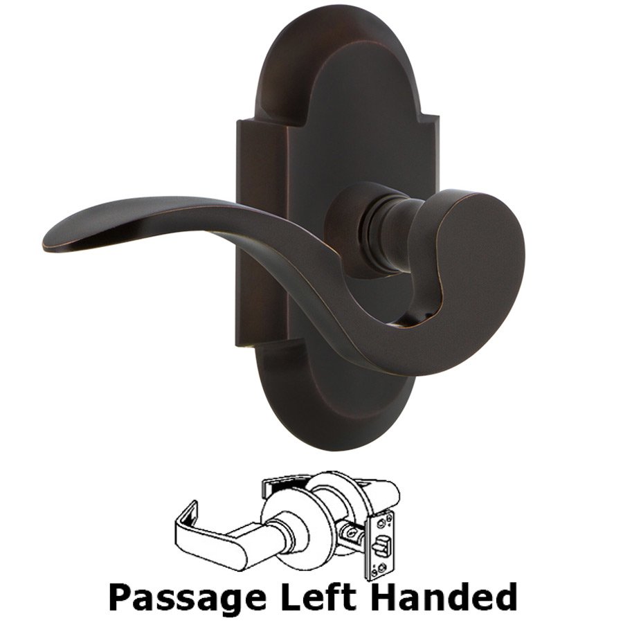 Nostalgic Warehouse Cottage Plate Passage Left Handed Manor Lever in Timeless Bronze