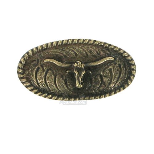 Novelty Hardware Steer Oval Knob in Antique Copper