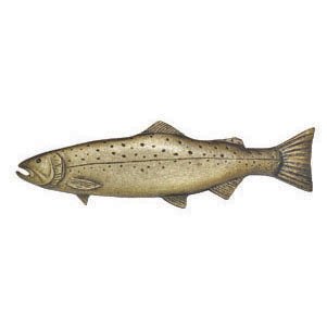 Novelty Hardware Long Trout Handle (Facing Left) in Pewter