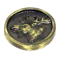Novelty Hardware Moose In Round Knob in Antique Brass