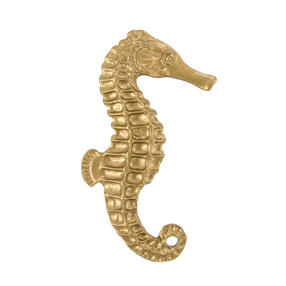 Novelty Hardware Large Seahorse Facing Right Knob in Lux Gold