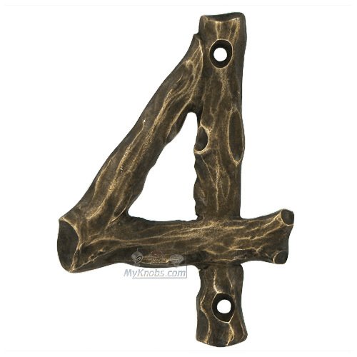 Novelty Hardware Log # Four House Number in Oil Rubbed Bronze
