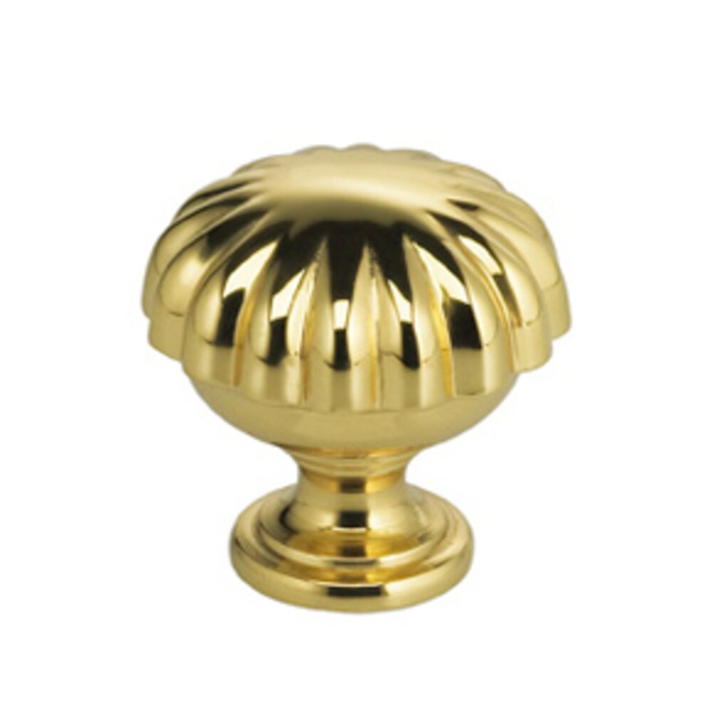 Omnia Hardware 1 3/16" Melon Knob in Polished Brass Lacquered