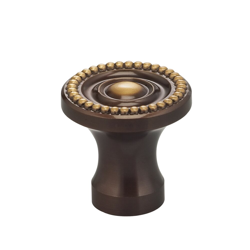 Omnia Hardware 1 1/4" Beaded Knob in Shaded Bronze Lacquered