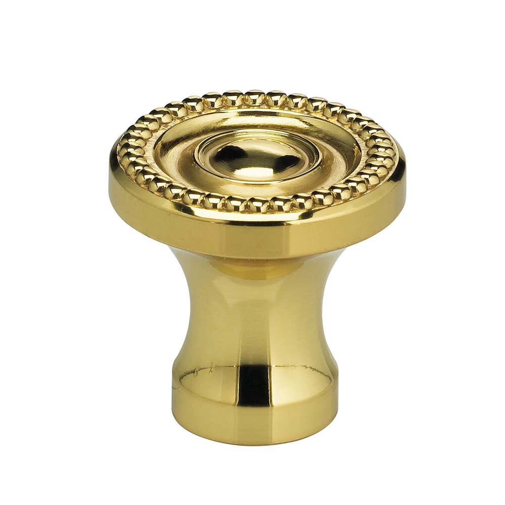 Omnia Hardware 1 5/8" Beaded Knob in Polished Brass Lacquered