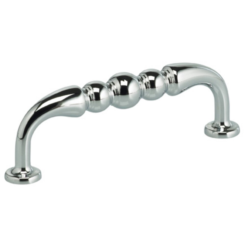 Omnia Hardware 3 1/2" Center Triple Bead Pull in Polished Chrome