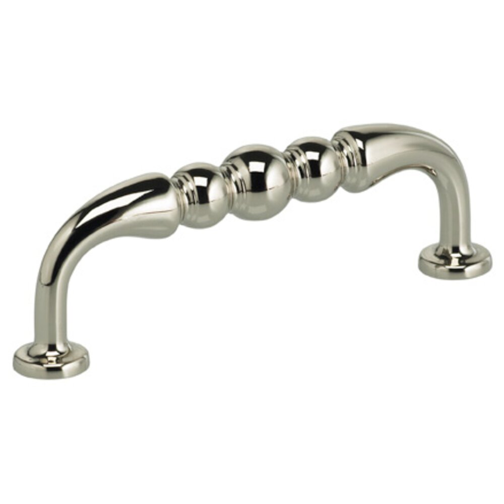 Omnia Hardware 3 1/2" Center Triple Bead Pull in Polished Polished Nickel Lacquered